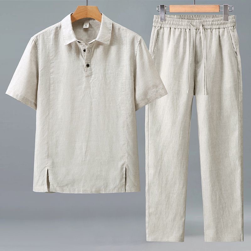 Short Linen Drawstring - Frühling/Sommer Mode Retro Sport Langarm T-Shirt