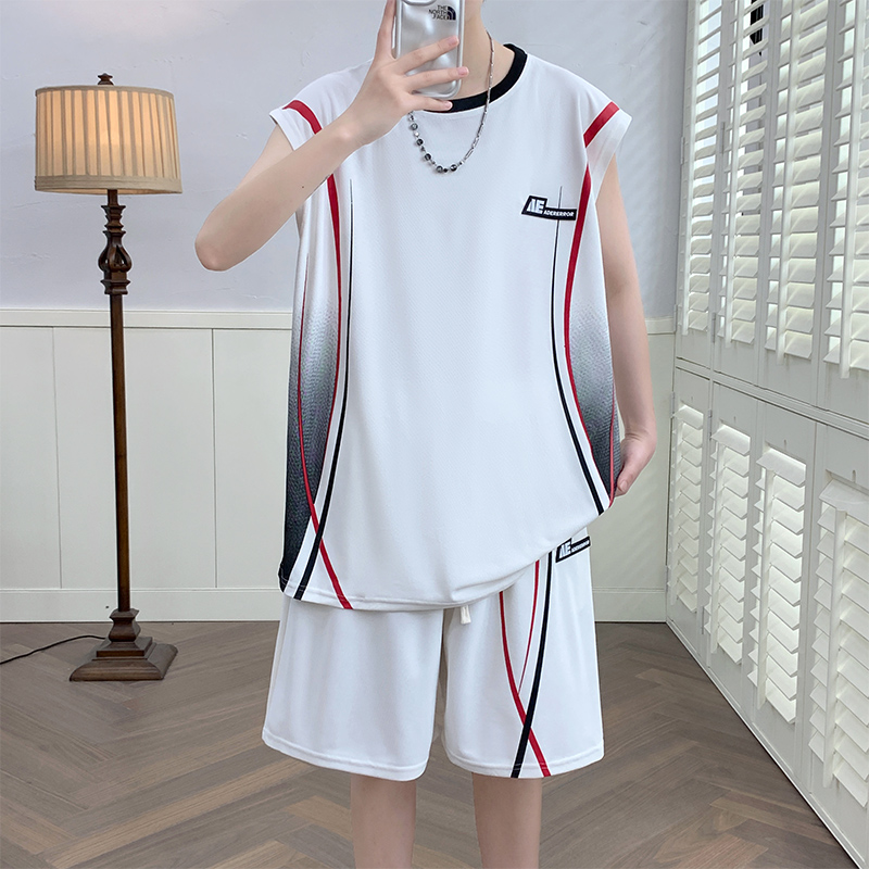 Shirt Camp Collar - Herren Casual 2-Teiliges Sportbekleidungs-Set Streetwear Mode