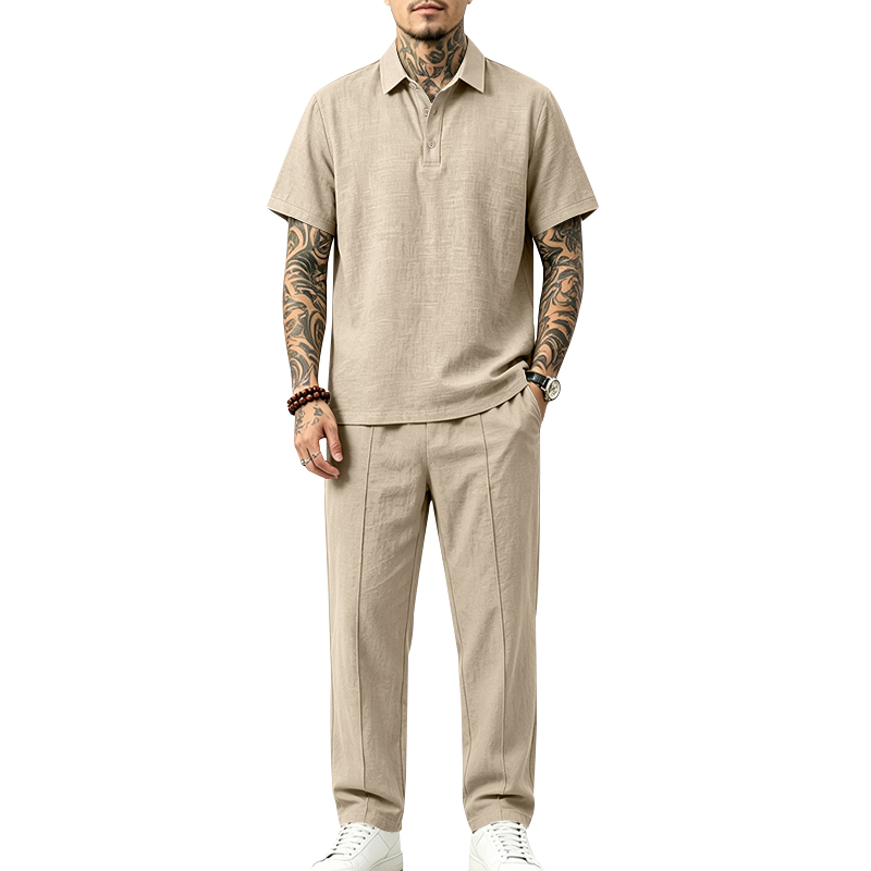 Herren 2-teiliges Polo-Set Kur – Short Linen Drawstring Bewertung und Preis